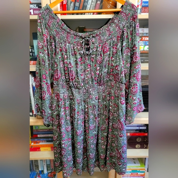 Torrid Boho Off the Shoulder Mini Dress - Picture 1 of 3